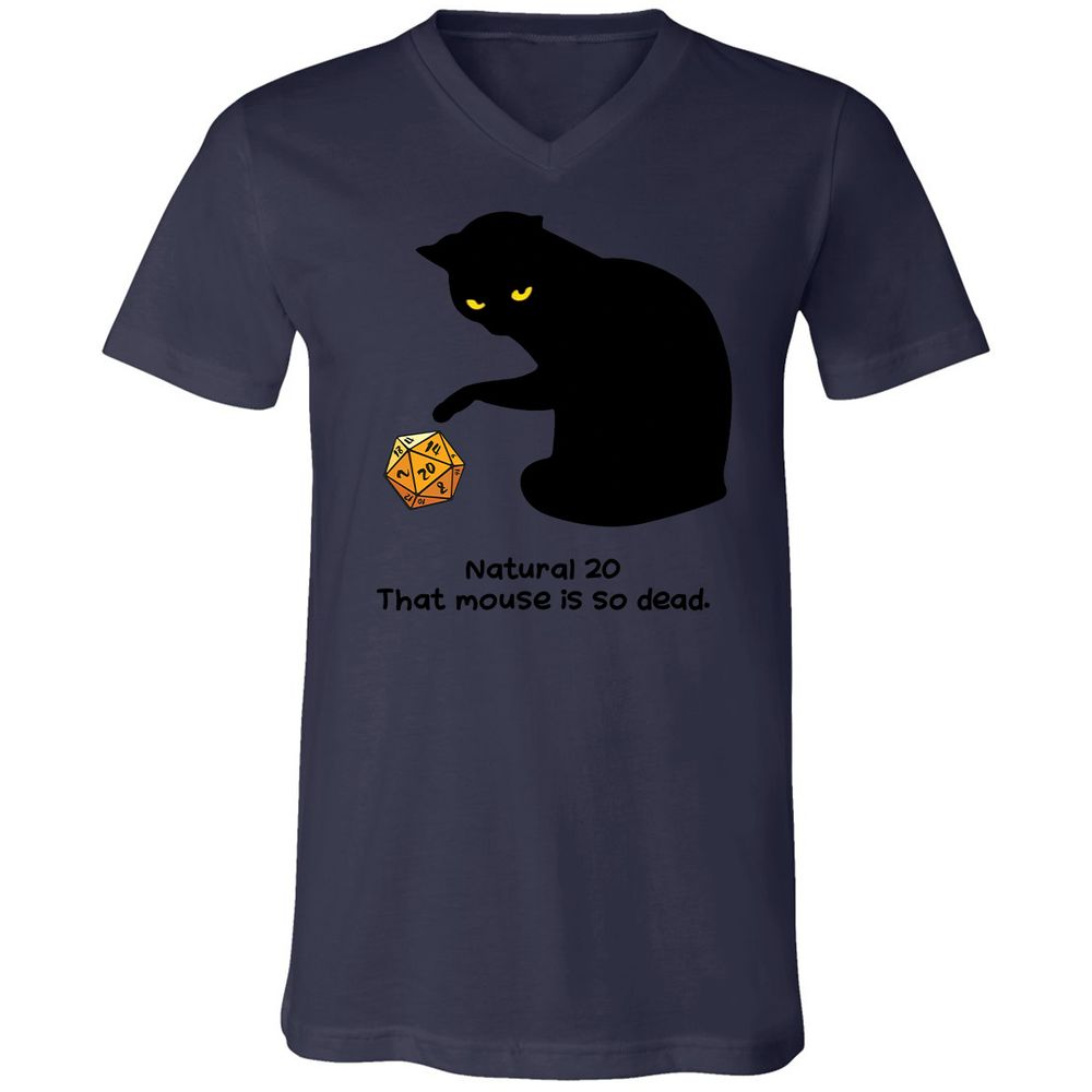 Unisex V-Neck T-Shirt - A3KJJRY3 - Navy - 9