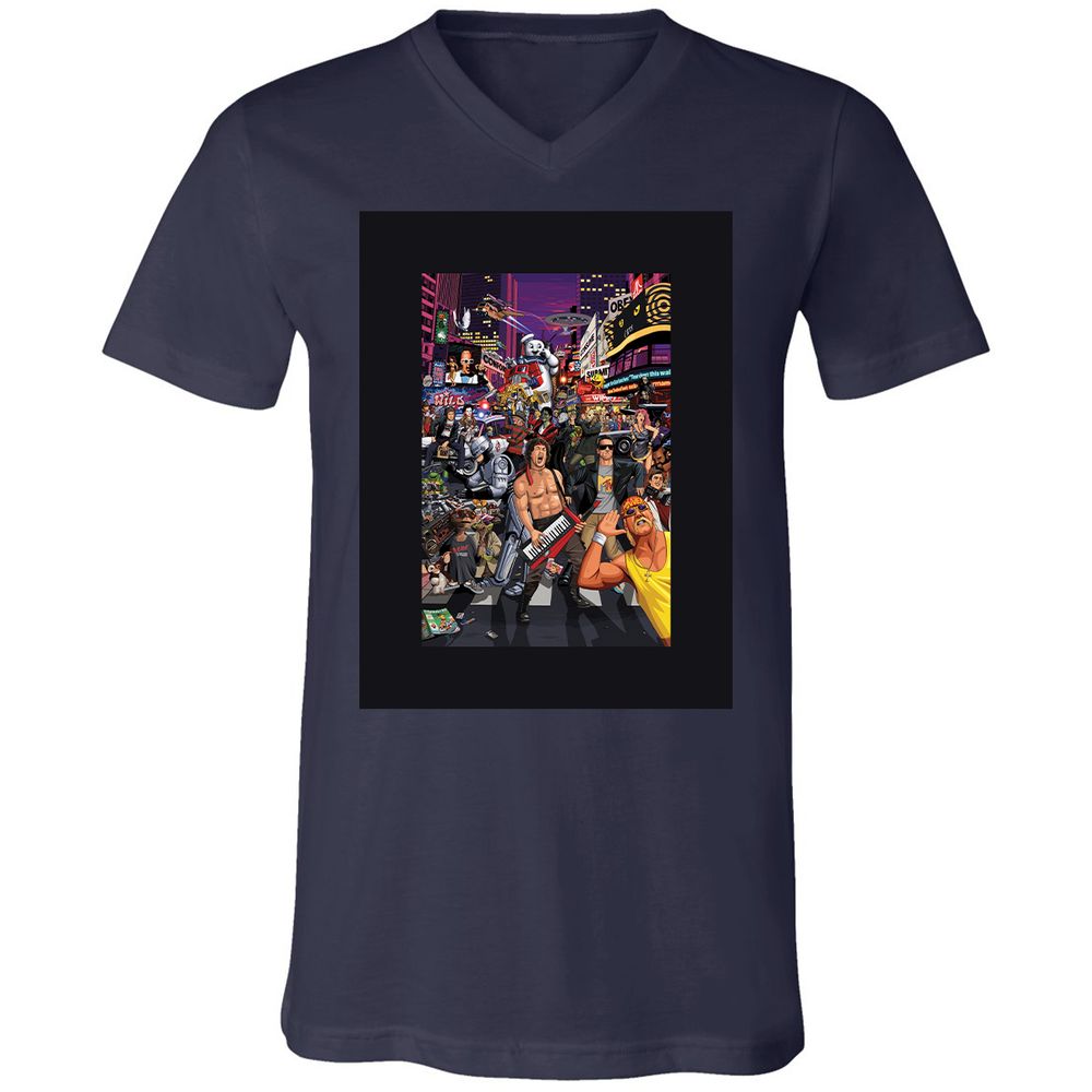 Unisex V-Neck T-Shirt - 9ZP7UPFT - Navy - 9