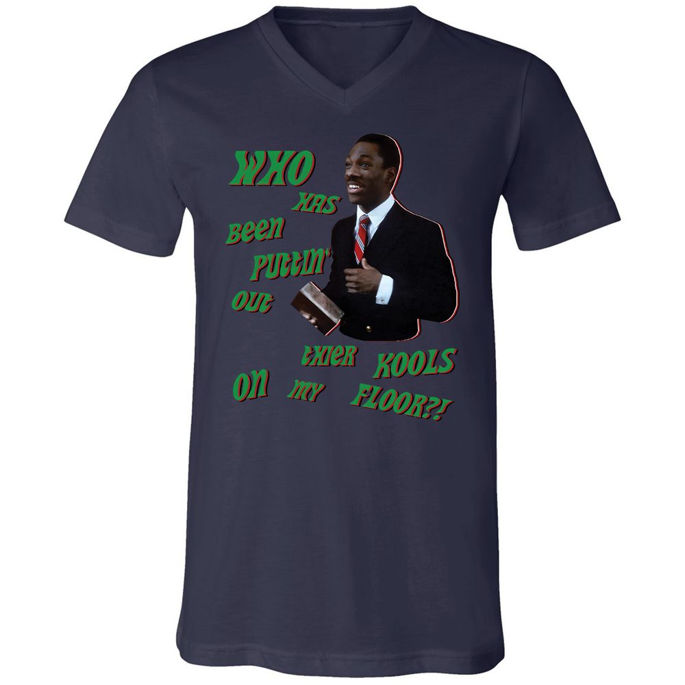 Unisex V-Neck T-Shirt - Q5ZMAA7L - Navy - 9