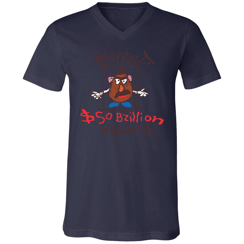 Unisex V-Neck T-Shirt - W1TYGPJZ - Navy - 9