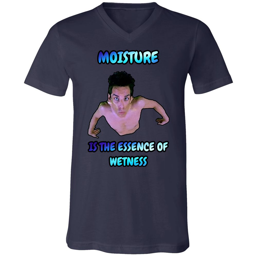 Unisex V-Neck T-Shirt - QHJ8X2E3 - Navy - 9