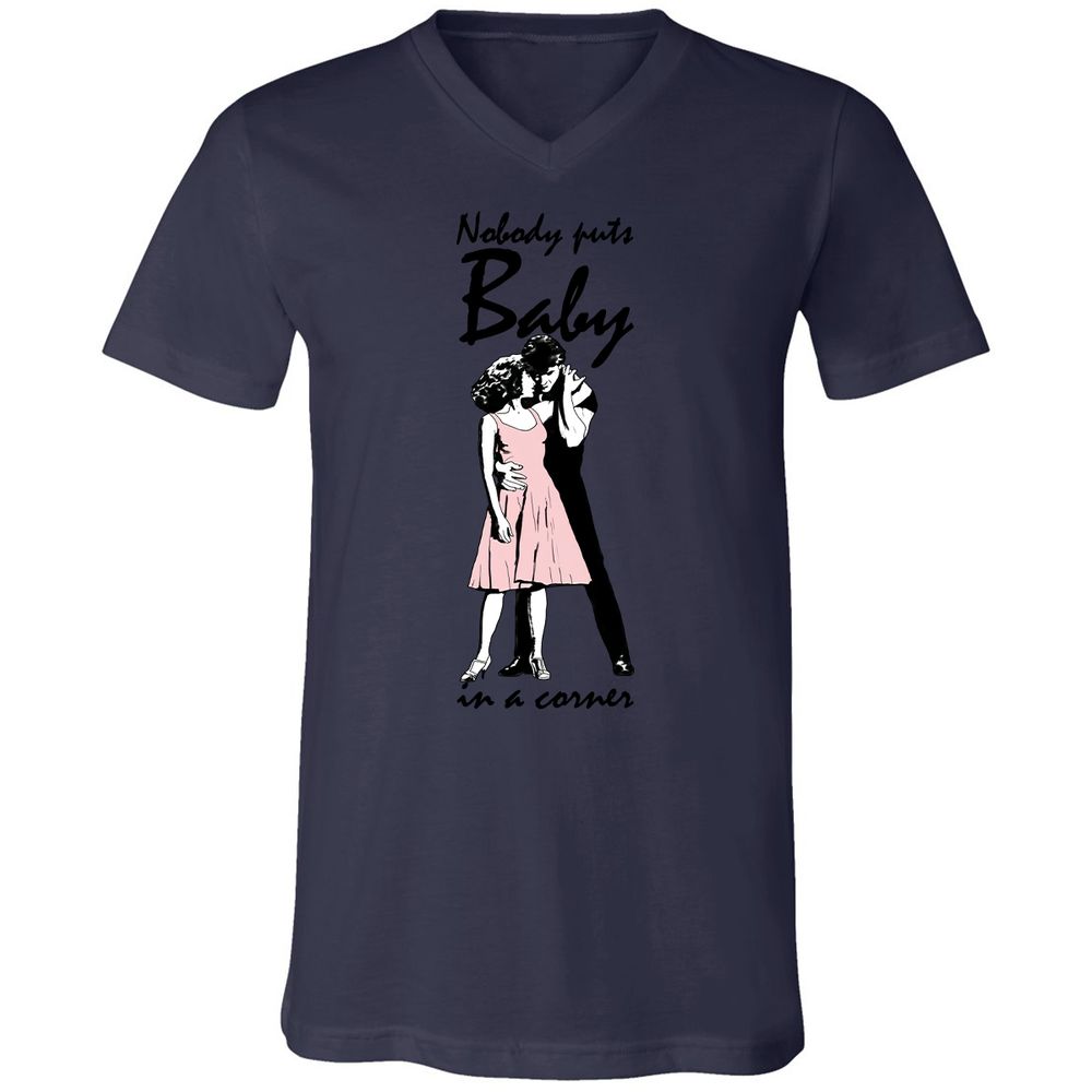 Unisex V-Neck T-Shirt - 47WA61PC - Navy - 9