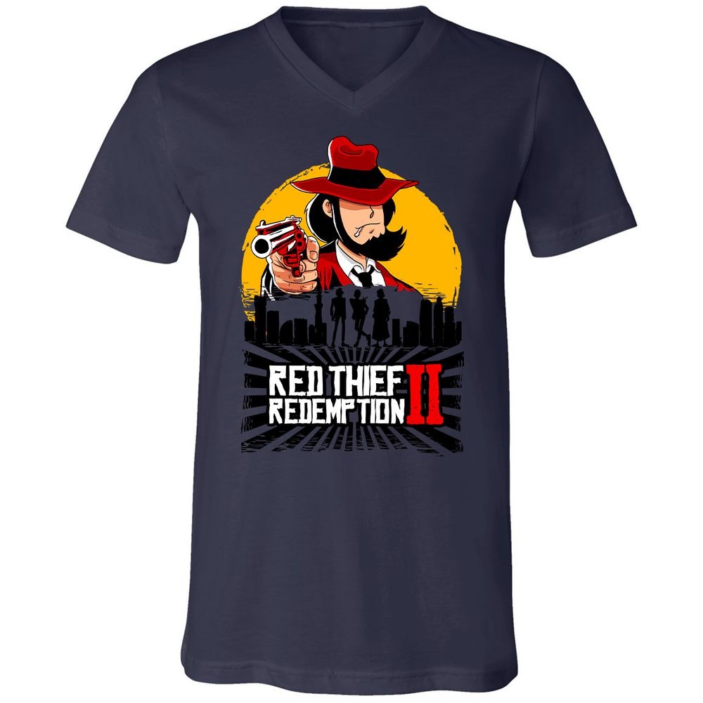 Unisex V-Neck T-Shirt - NAAN7ZNK - Navy - 9