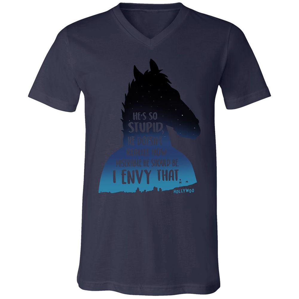 Unisex V-Neck T-Shirt - B4GKALSB - Navy - 9