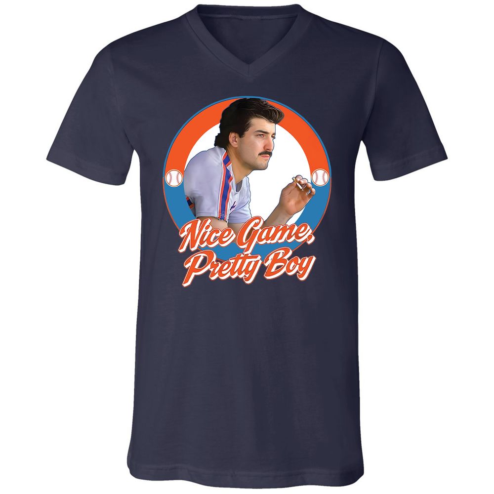 Unisex V-Neck T-Shirt - 3TDPR7XC - Navy - 9