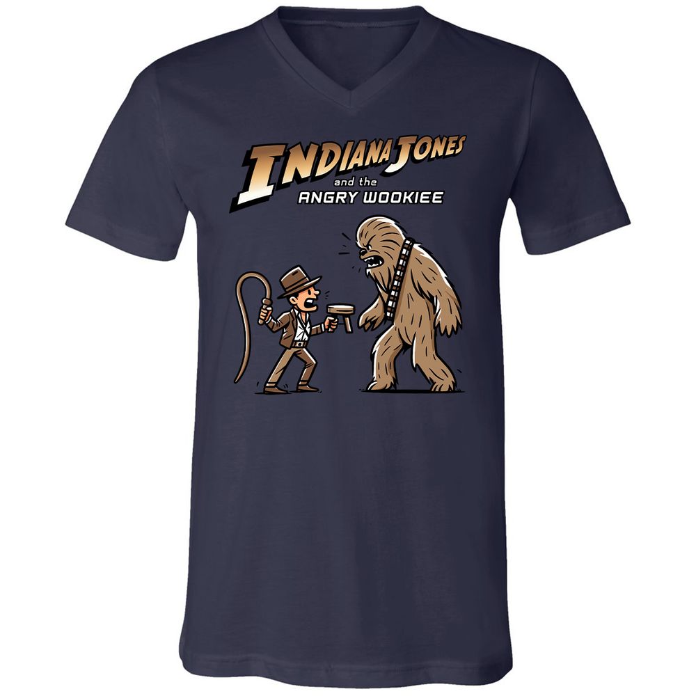 Unisex V-Neck T-Shirt - QVWAJES3 - Navy - 9