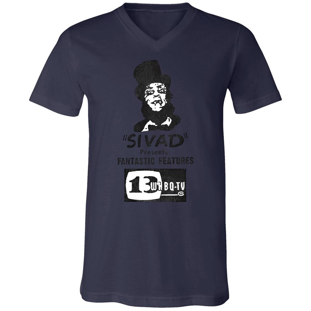 Unisex V-Neck T-Shirt - HMFLJQKL - Navy - 9