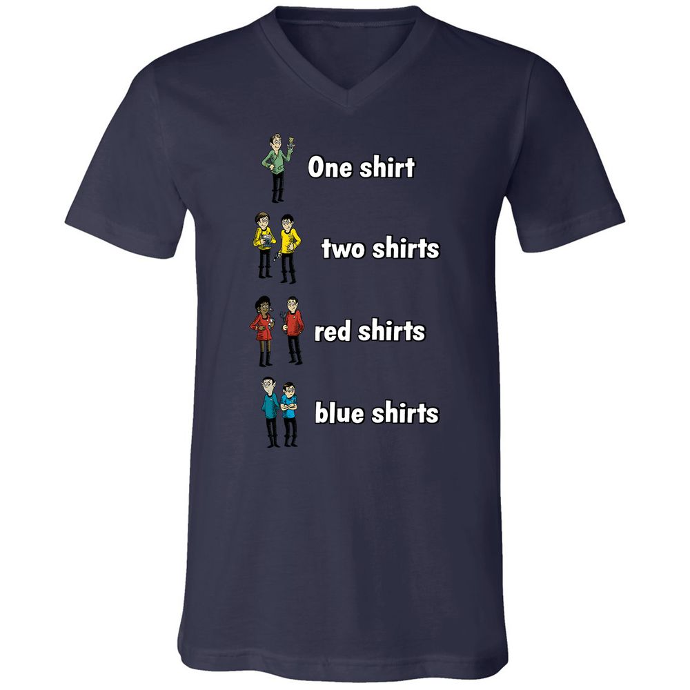 Unisex V-Neck T-Shirt - W339ZALK - Navy - 9