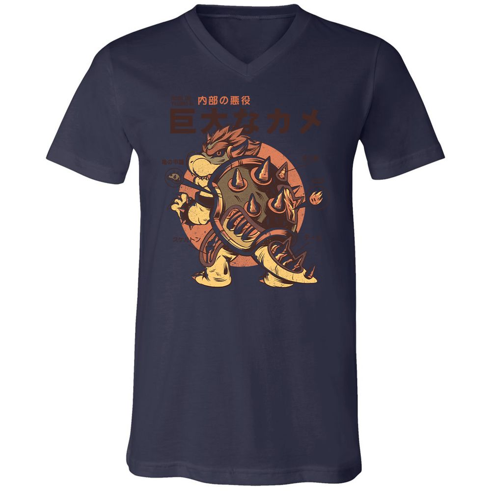 Unisex V-Neck T-Shirt - XJPUBABX - Navy - 9