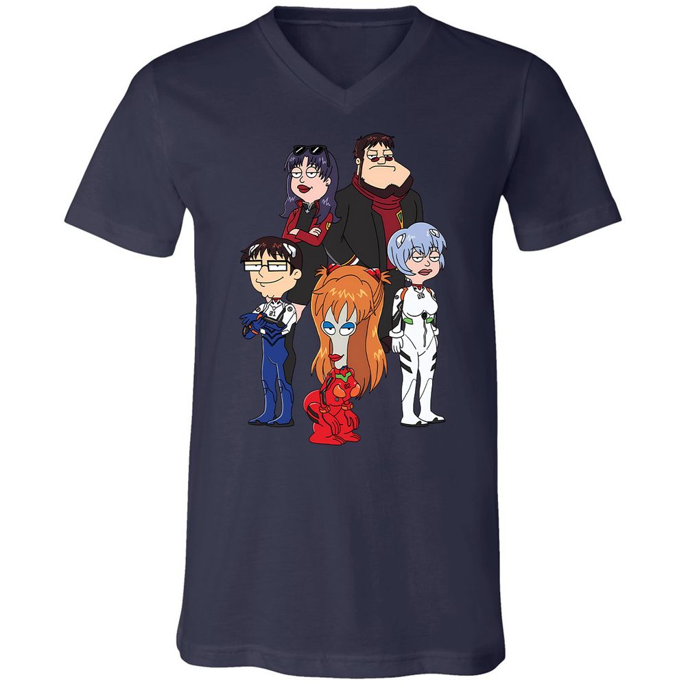 Unisex V-Neck T-Shirt - 55PGZX8X - Navy - 9