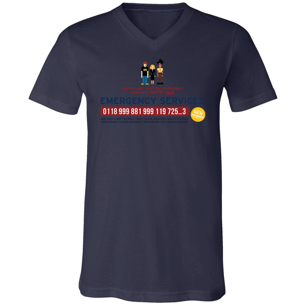 Unisex V-Neck T-Shirt - HCY3WCCL - Navy - 9