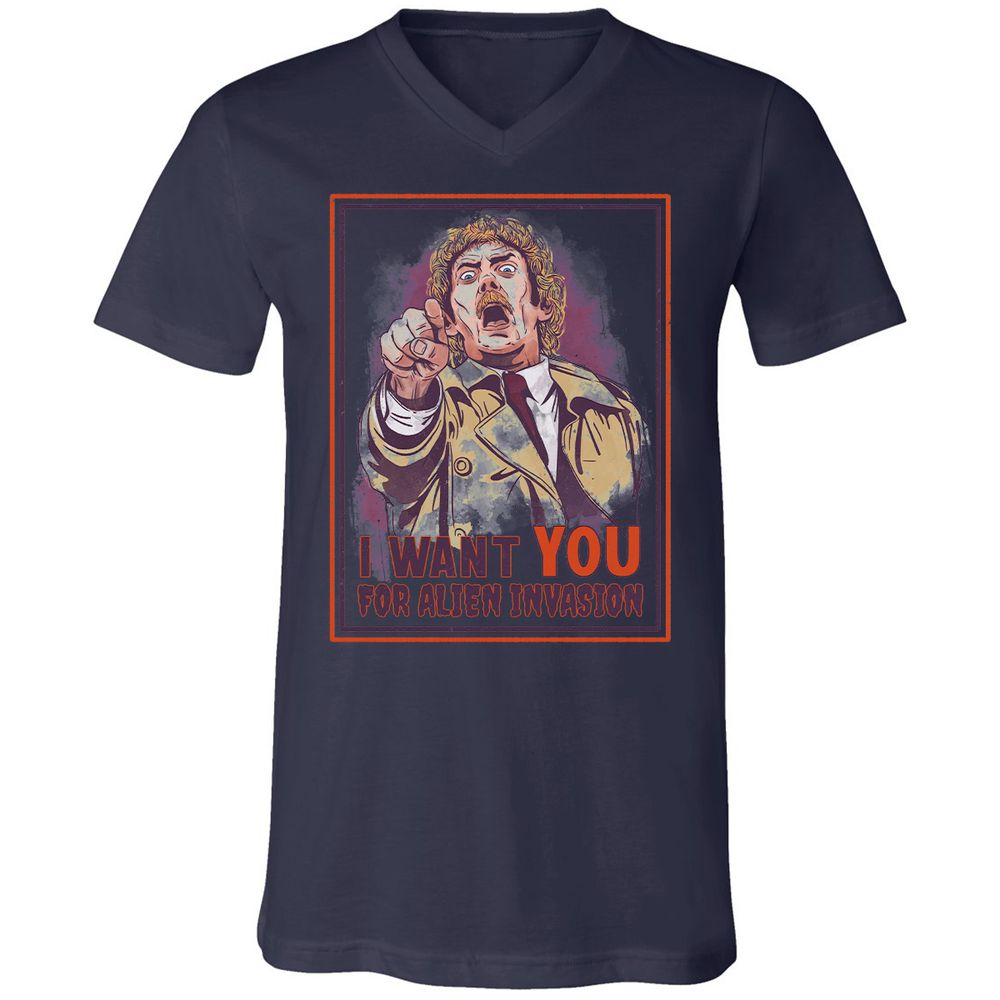 Unisex V-Neck T-Shirt - 4N2LMQPR - Navy - 9