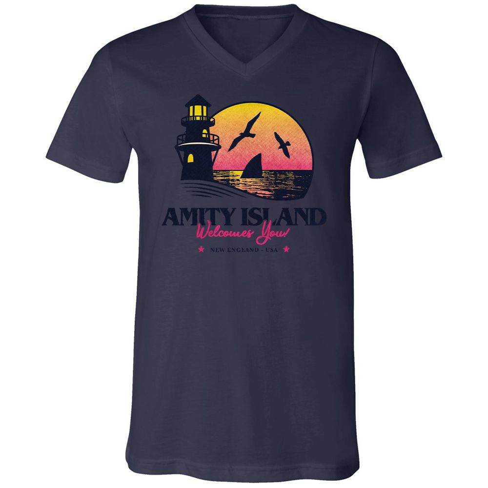 Unisex V-Neck T-Shirt - A5KM9H3R - Navy - 9