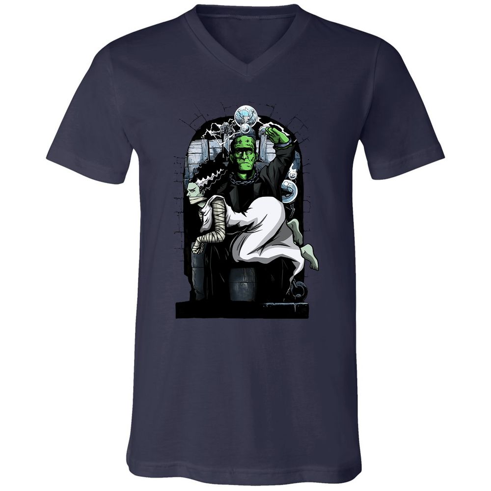 Unisex V-Neck T-Shirt - WPXDVVKU - Navy - 9