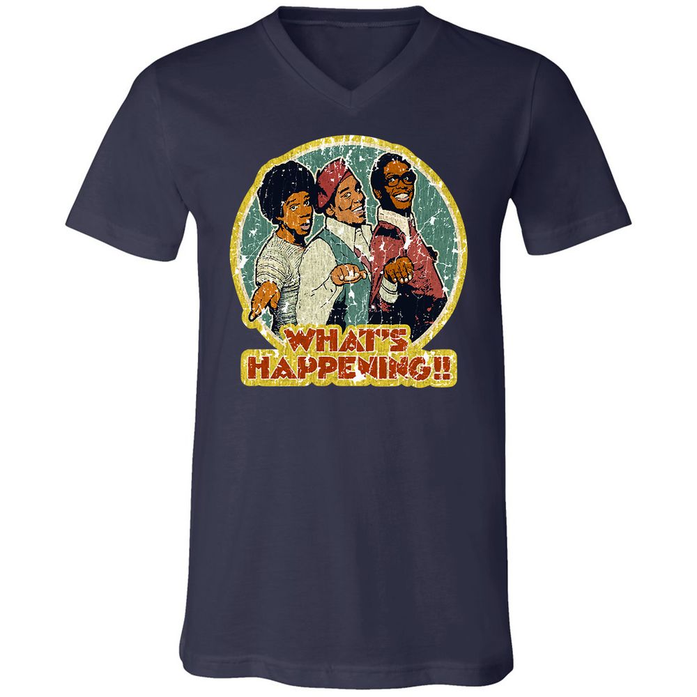 Unisex V-Neck T-Shirt - W7U9CAV2 - Navy - 9