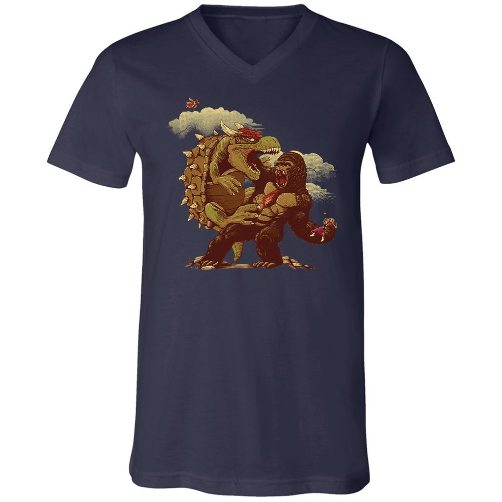 Unisex V-Neck T-Shirt - N5FBLYUQ - Navy - 9