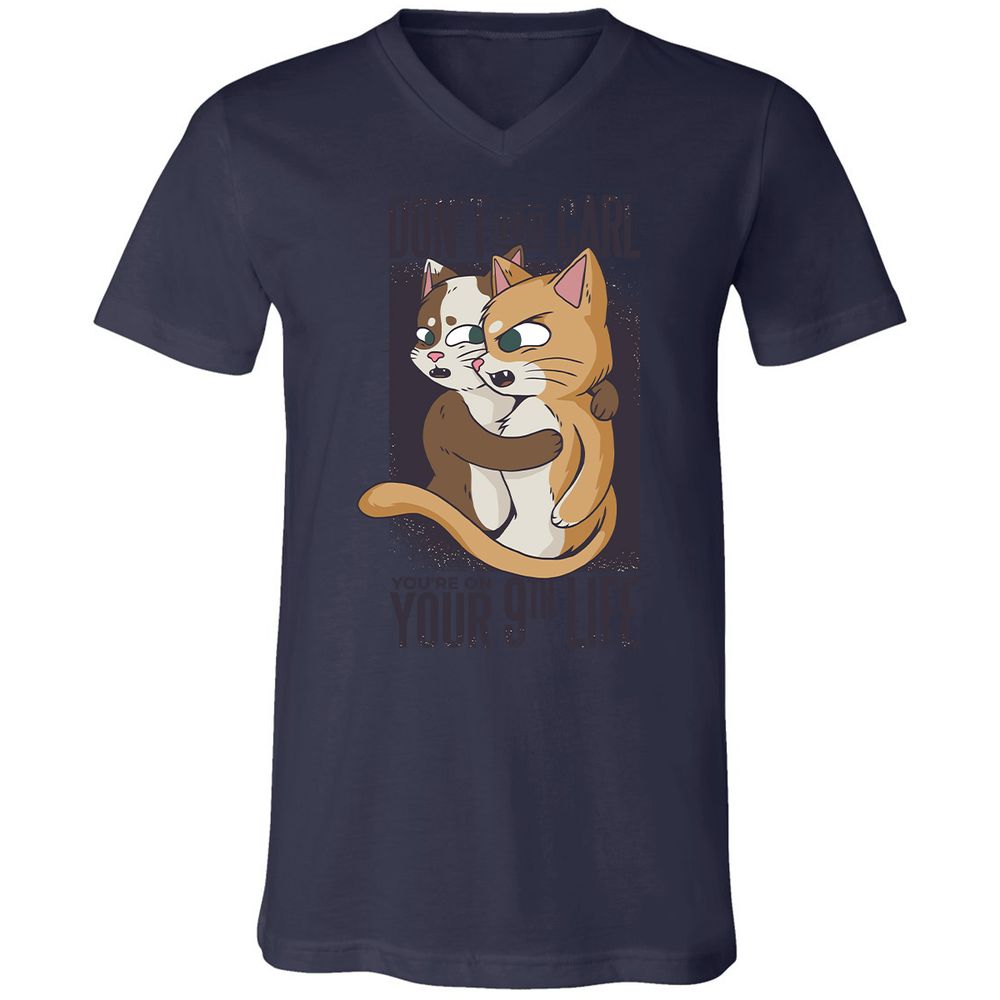 Unisex V-Neck T-Shirt - 3AKDQA6D - Navy - 9