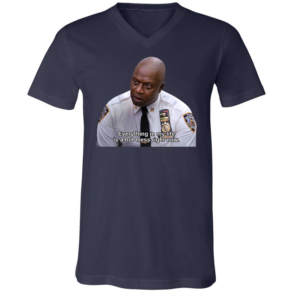 Unisex V-Neck T-Shirt - FYYM5YFT - Navy - 9