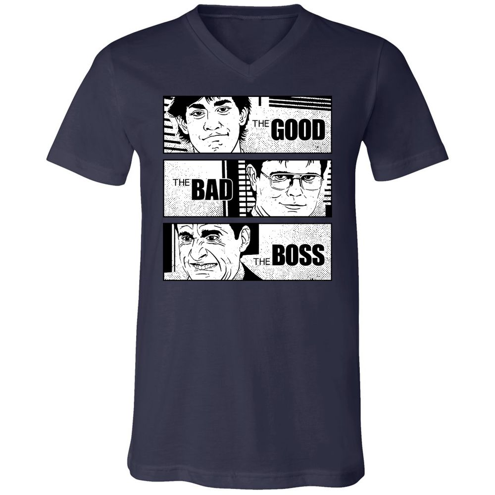 Unisex V-Neck T-Shirt - N32P66WQ - Navy - 9