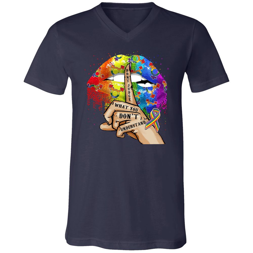 Unisex V-Neck T-Shirt - 5KLQ7T4Z - Navy - 9