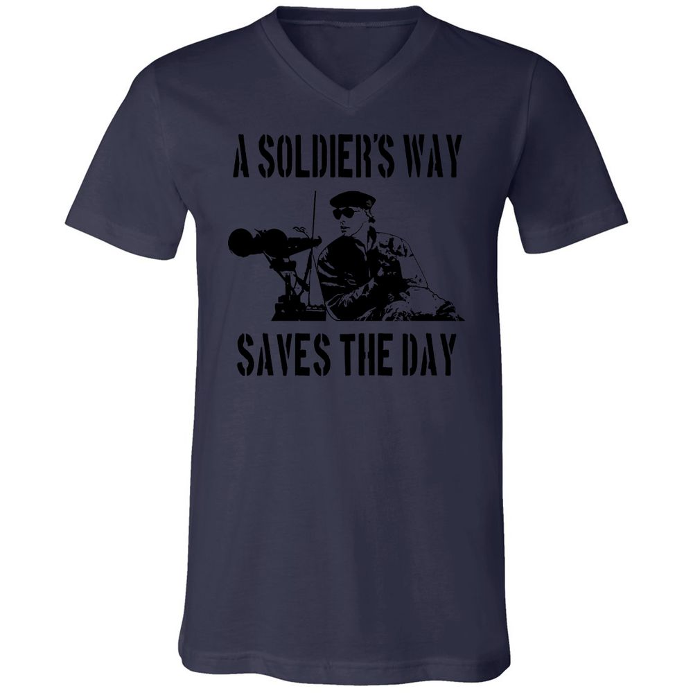 Unisex V-Neck T-Shirt - 7JSE4CU5 - Navy - 9