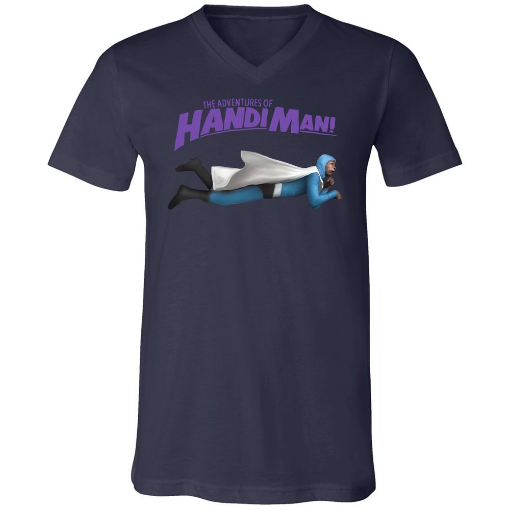 Unisex V-Neck T-Shirt - 6UEEKG3V - Navy - 9