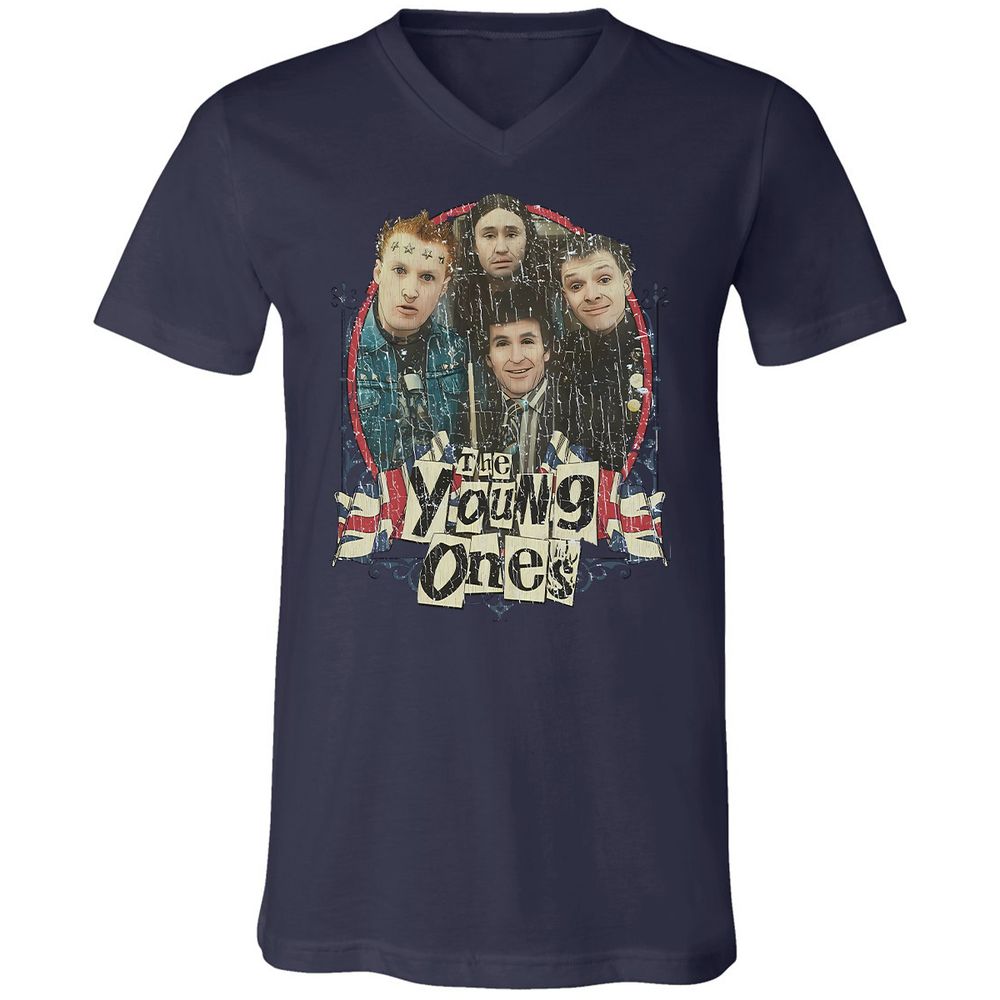 Unisex V-Neck T-Shirt - FBQXRT5H - Navy - 9