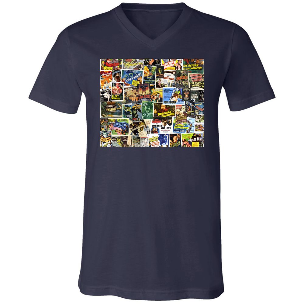 Unisex V-Neck T-Shirt - ZB6U65SP - Navy - 9