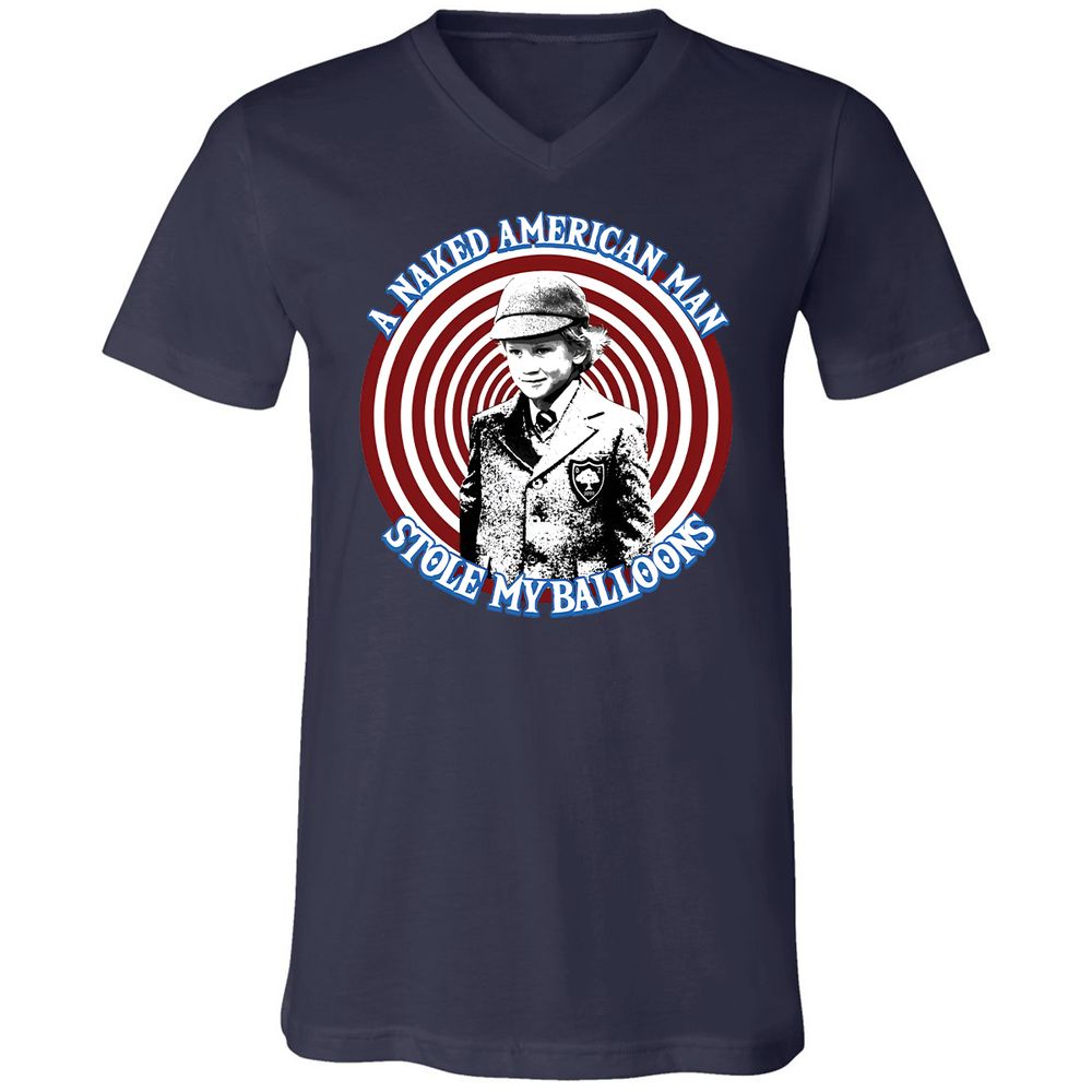 Unisex V-Neck T-Shirt - 4D6L6H9G - Navy - 9