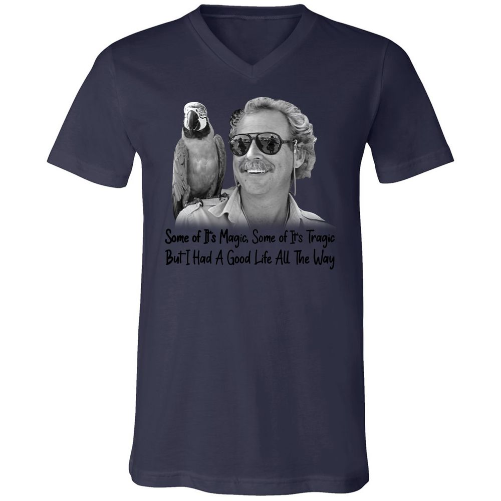 Unisex V-Neck T-Shirt - WWWR79GR - Navy - 9