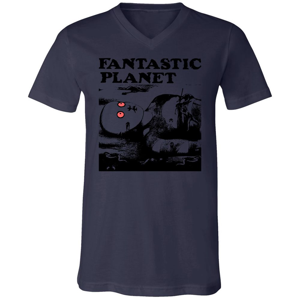Unisex V-Neck T-Shirt - YMRHKNYJ - Navy - 9