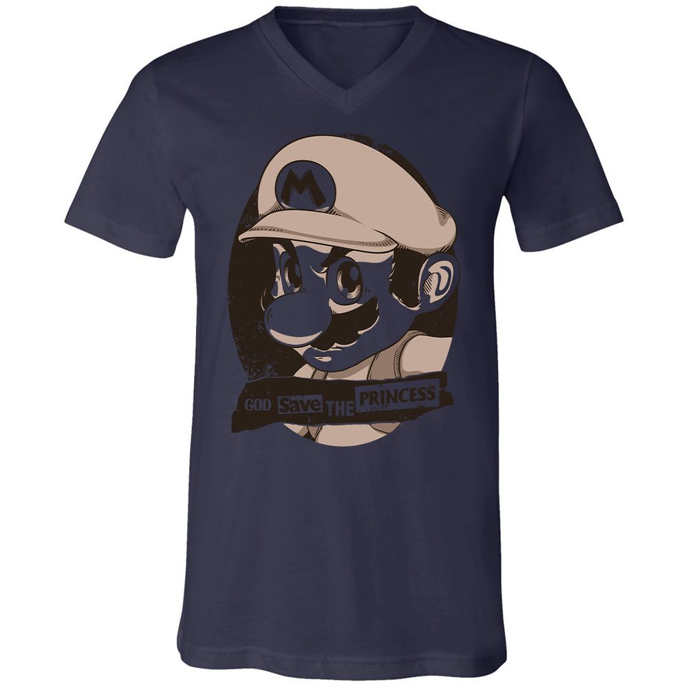 Unisex V-Neck T-Shirt - 8YQNG3G3 - Navy - 9