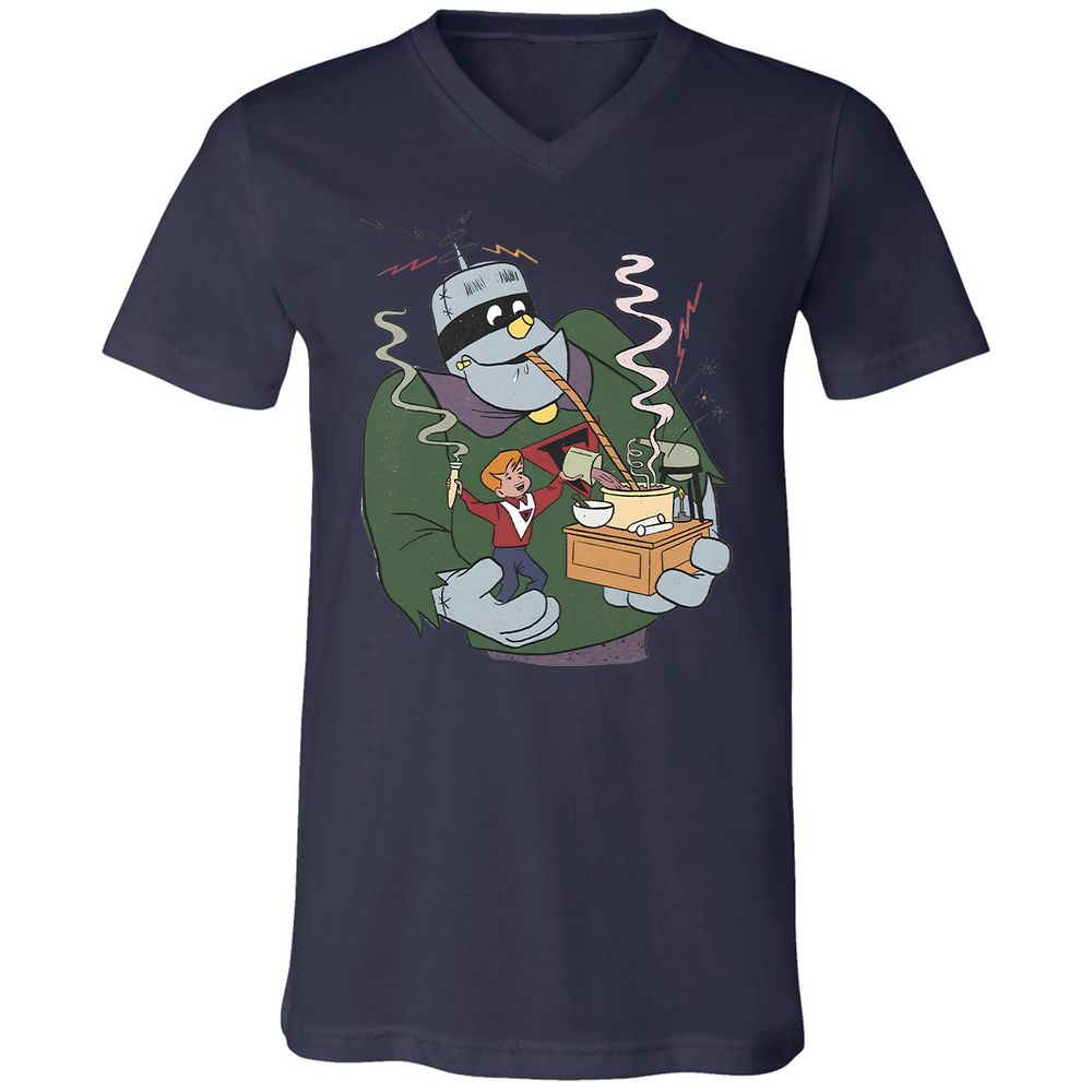 Unisex V-Neck T-Shirt - 7L8XSWLN - Navy - 9
