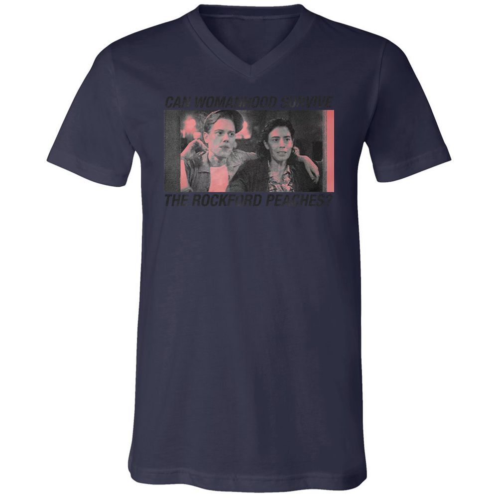 Unisex V-Neck T-Shirt - QVXSHU57 - Navy - 9