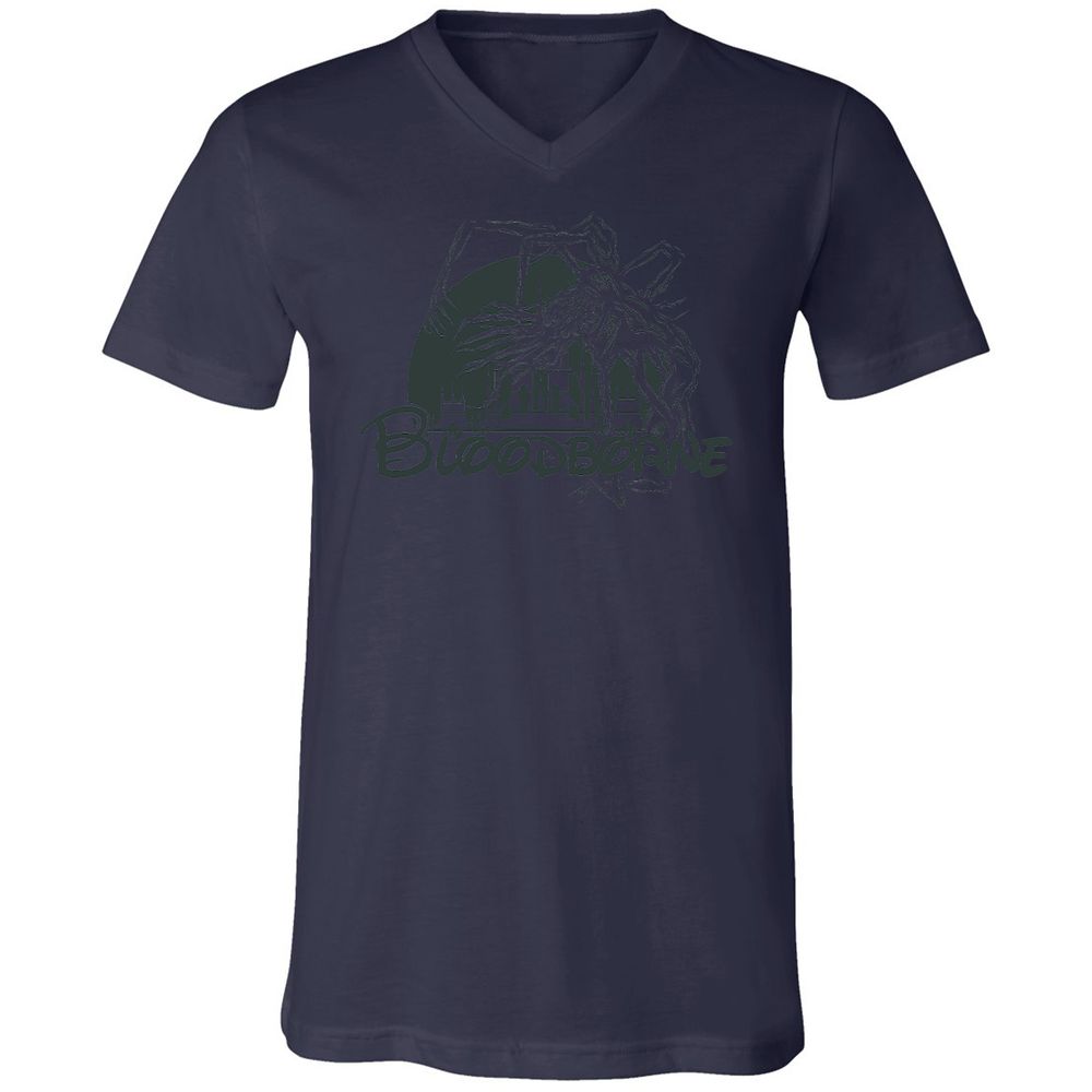 Unisex V-Neck T-Shirt - W3LCRZUH - Navy - 9