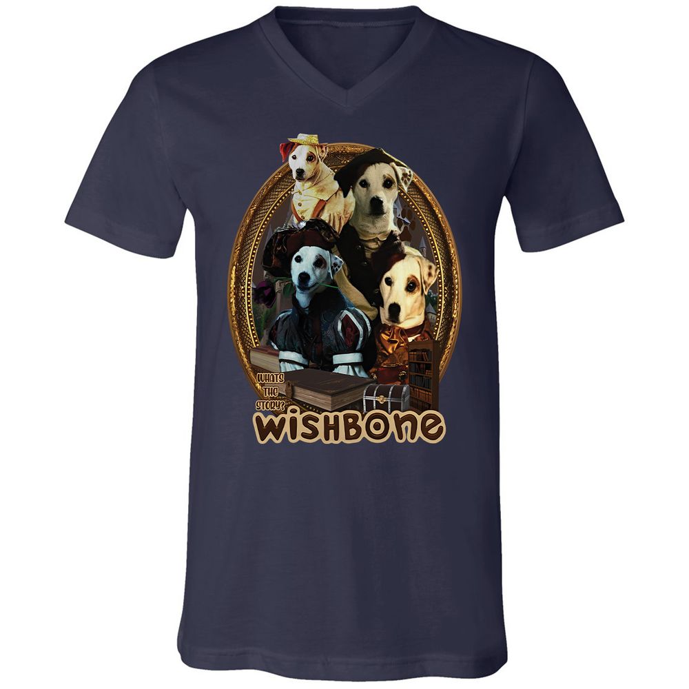 Unisex V-Neck T-Shirt - T66K7YGX - Navy - 9