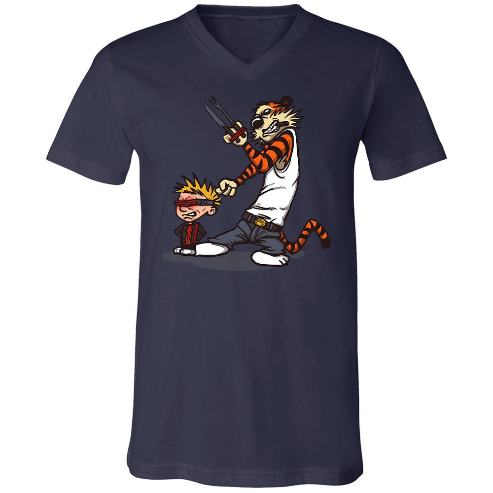 Unisex V-Neck T-Shirt - RN1JW1YU - Navy - 9