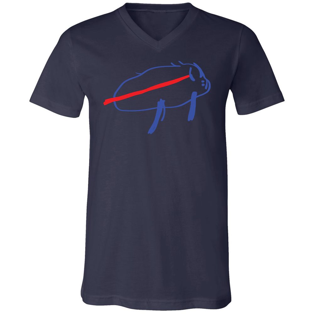 Unisex V-Neck T-Shirt - 7375CYQ4 - Navy - 9