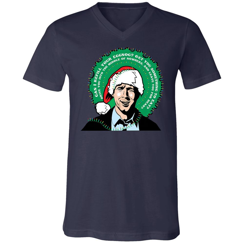 Unisex V-Neck T-Shirt - VZL759QP - Navy - 9