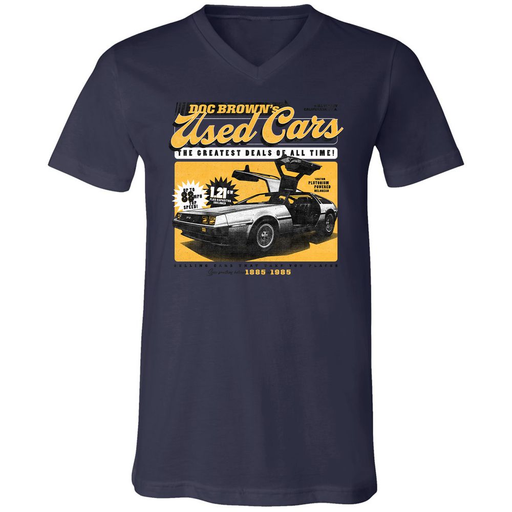 Unisex V-Neck T-Shirt - FK7WTCYD - Navy - 9