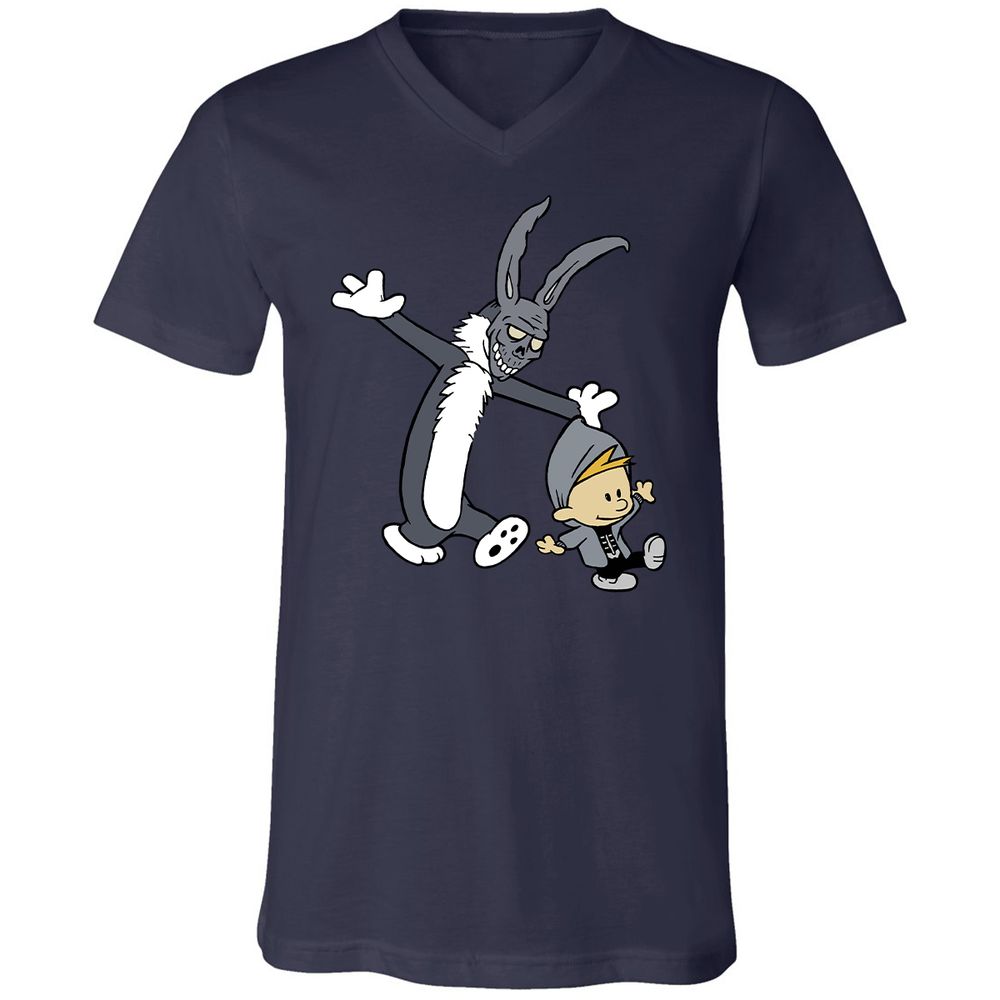 Unisex V-Neck T-Shirt - VQKHLLG6 - Navy - 9
