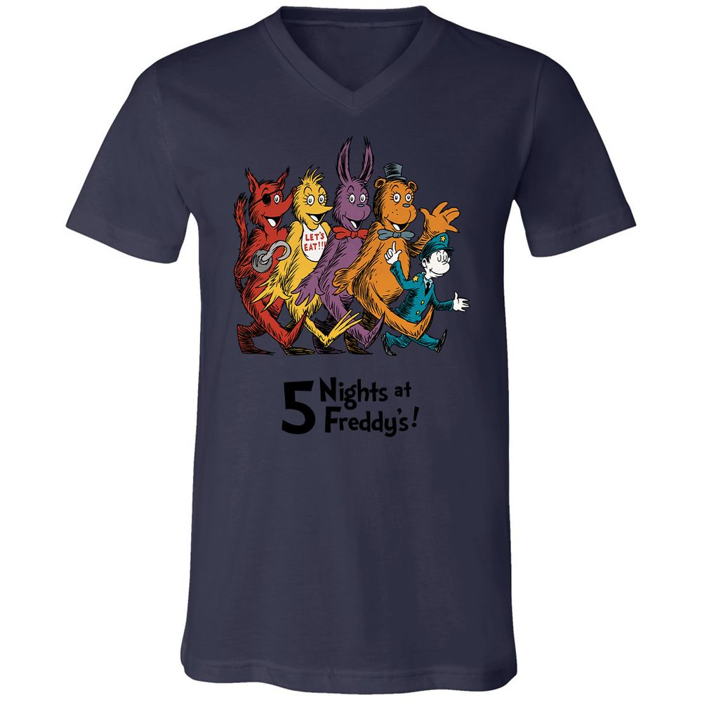 Unisex V-Neck T-Shirt - 4DP7TE5N - Navy - 9