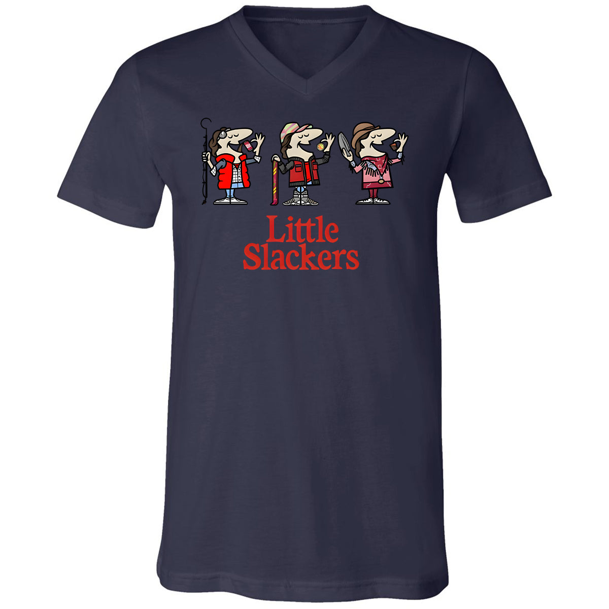 Unisex V-Neck T-Shirt - B1MFXL9A - Navy - 9