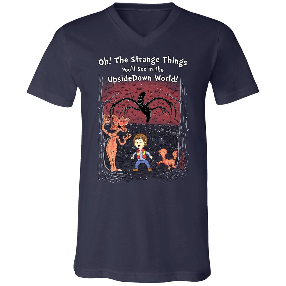 Unisex V-Neck T-Shirt - Q9M4EF8X - Navy - 9
