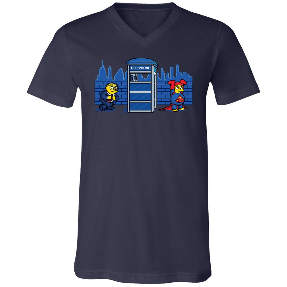 Unisex V-Neck T-Shirt - Z2DDQ5UV - Navy - 9