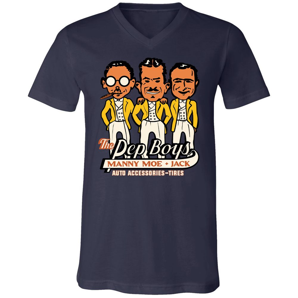 Unisex V-Neck T-Shirt - YRQFMUNR - Navy - 9
