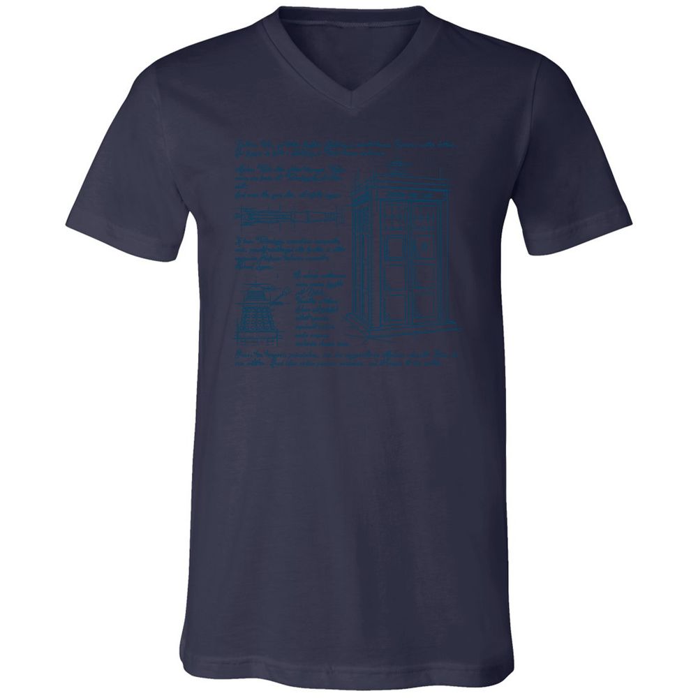 Unisex V-Neck T-Shirt - 846VQHVP - Navy - 9