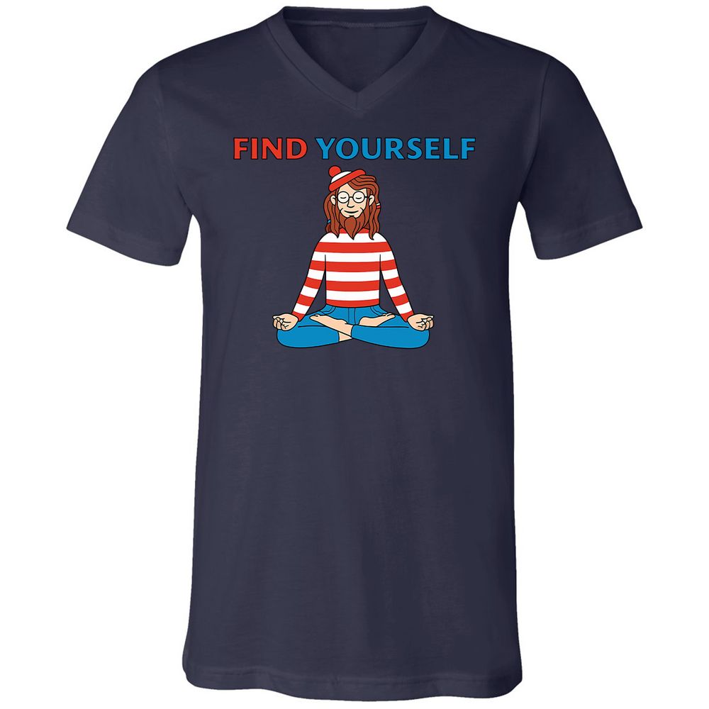 Unisex V-Neck T-Shirt - KCHR5MSW - Navy - 9