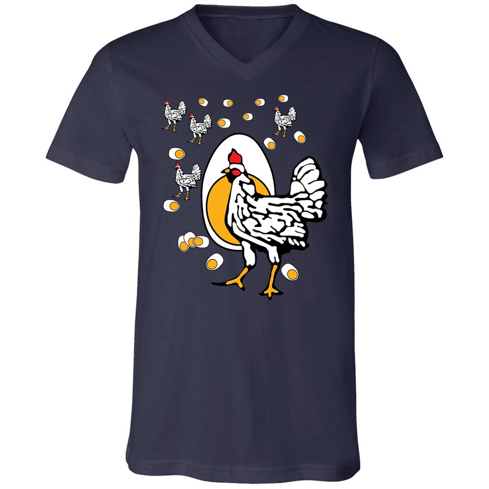 Unisex V-Neck T-Shirt - HEM4Y7J5 - Navy - 9