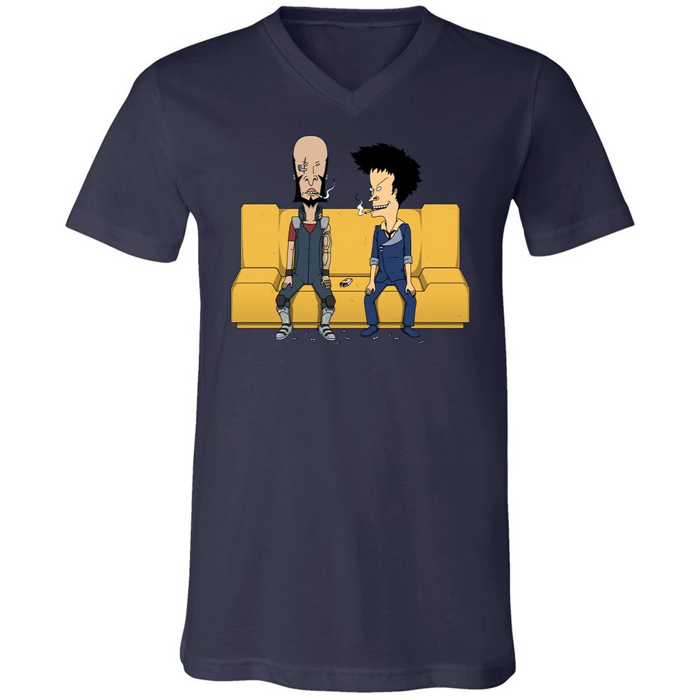 Unisex V-Neck T-Shirt - SLL4CKTH - Navy - 9